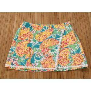 Lilly Pulitzer Women's Size 0 Pop Goes the Lemur Skort Side Zip Paisley